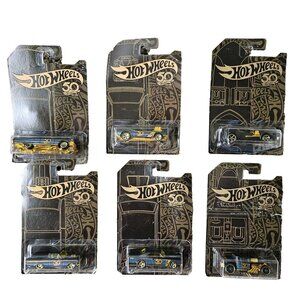 Hot Wheels 50th Anniversary Car Black Gold Full Set of 6 Error Bone Shaker